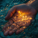 hands immersed in water trying to connect with water spiritually